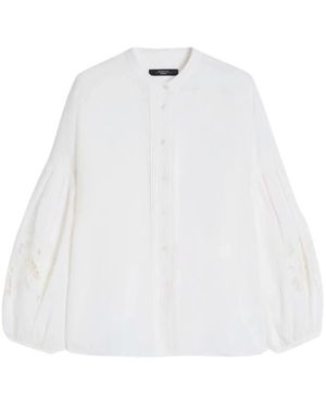Weekend by Maxmara Mao Kraag Linnen Shirt - Wit