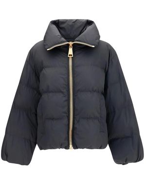 Balmain Gesteppte Jacke Mit Hohem Kragen - Blau