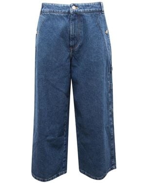 KENZO Cropped Denim Culotte Hose - Blau