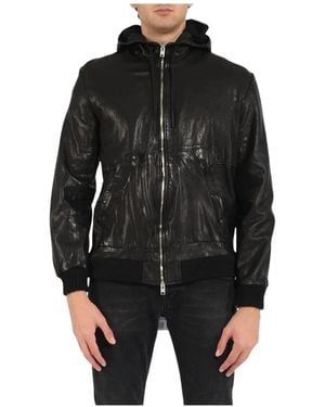 DFOUR® Jassen ,Zwart ,Leer Df 899Bisntw Leren Jas