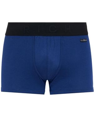 John Richmond Ondergoed ,Blauw ,Katoen Boxer Met Lage Taille Van Gekamd Katoen
