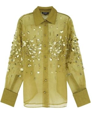 retroféte Quilly Geborduurde Blouse - Groen