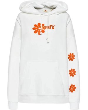 Levi's Hoodies & Sweatvesten ,Wit ,Katoen Hoodie