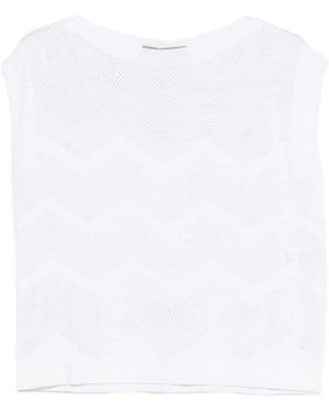 D.exterior Sleeveless Tops - White