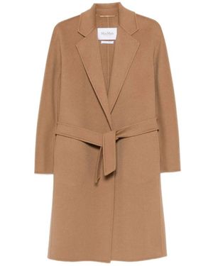 Max Mara Mantel Met Strikceintuur - Bruin