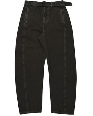 Lemaire Grüne Gedrehte Gürtelhose - Schwarz