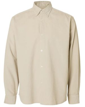SELECTED Slhregdanni Cord Bd Ls Shirt Noos - Naturel