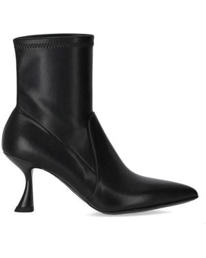 Sergio Levantesi Schwarzer Lederstiefelette Mit Absatz