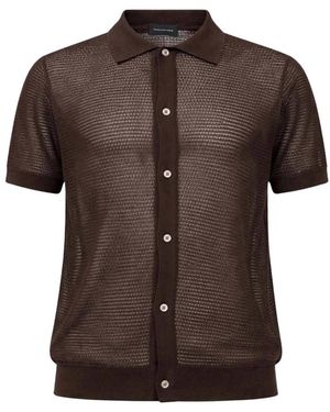 Tagliatore Short Sleeve Shirts - Brown