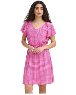 Ichi Summer Dresses - Pink