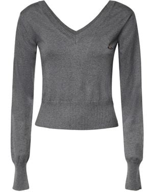 Vivienne Westwood V-Neck Knitwear - Gris