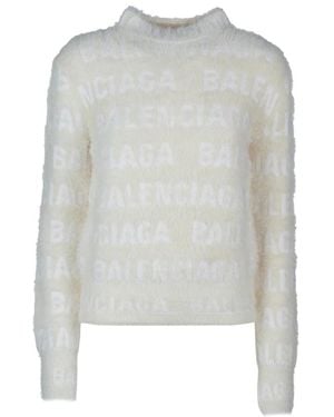 Balenciaga Round-Neck Knitwear - Grey