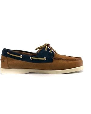 DUCA DI MORRONE Santiago Wildleder Mokassins Braun/Blau
