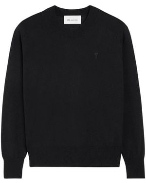 Ami Paris Round-Neck Knitwear - Nero