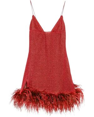 Oséree Kleedjes ,Rood ,Lumiere Plumage Korte Jurk