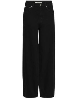 Gestuz Jeans ,Zwart ,Denim Zolina High Waist Wide Leg Jeans