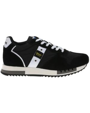 Blauer Suede Mesh Hardloopschoenen - Zwart