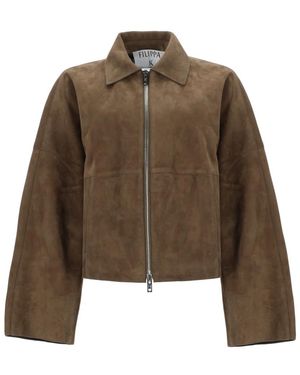 Filippa K Jassen ,Groen ,Leer Suede Coach Jacket