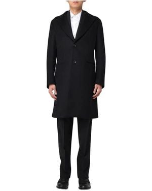 EMPORIO ARMANI Long Coat Sz.M Hooded Padded Real Fur Collar