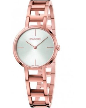 Calvin Klein Elegante und feminine quarzuhr mit weißem zifferblatt und roségoldenem stahlarmband - Pink