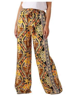 Louizon Farbenfrohe Sandry Wide Hosen - Braun