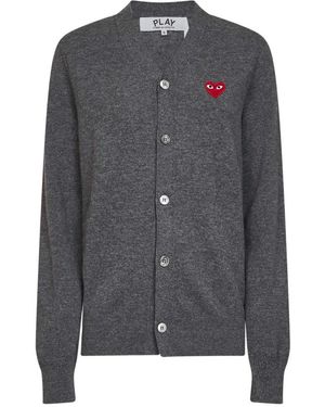 COMME DES GARÇONS PLAY V-Neck Wollen Cardigan - Grijs