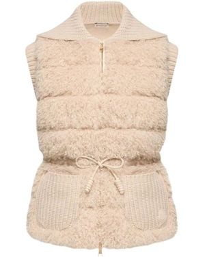 Moncler Waistcoats - Natural
