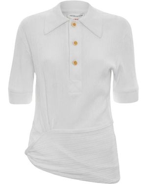 Victoria Beckham Polo Top Met Twistdetail - Wit