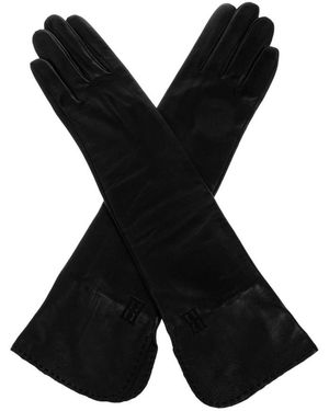 By Malene Birger Accessoires ,Zwart ,Wol Lange Leren Handschoenen
