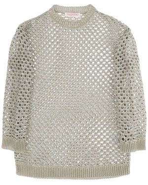 Valentino Garavani Round-Neck Knitwear - Grey