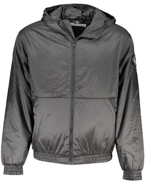 Calvin Klein Giacca nera con cappuccio e dettaglio a contrasto - Grigio