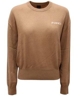 Pinko Round-Neck Knitwear - Marrón