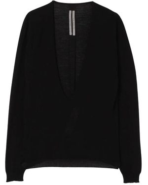 Rick Owens V-Neck Knitwear - Nero
