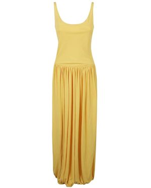 Lanvin Strap Waisted Midi Jurk - Metallic