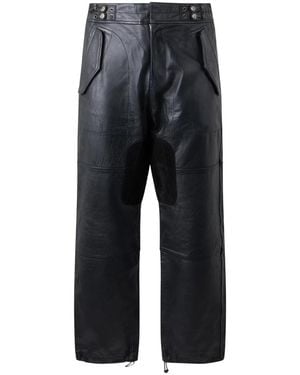 DIESEL Leather Trousers - Gris