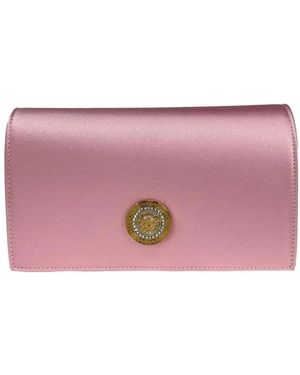 Versace Tassen ,Roze ,Leer La Medusa Embellished Satin Clutch