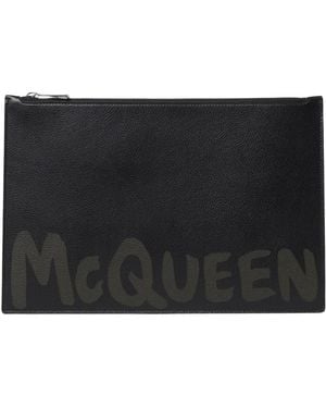 McQueen Graffiti Logo Clutch - Schwarz