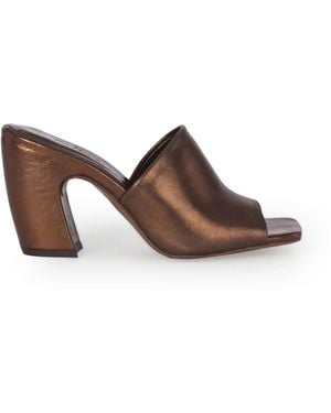 Cortana Heeled Mules - Brown