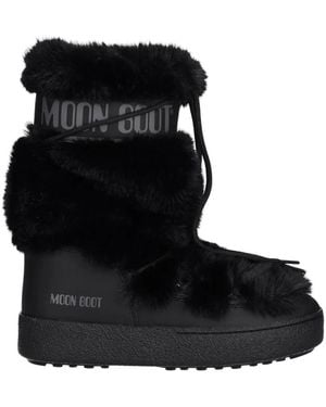 Moon Boot Schoenen ,Zwart ,Leer Ltrack Faux Fur High Wp
