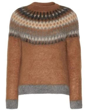 Max Mara Mstglassa Fair Isle Trui Met Ronde Hals - Bruin