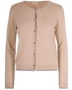 Liu Jo Truien & Vesten ,Polyester Cardigan Met Splitjes - Naturel