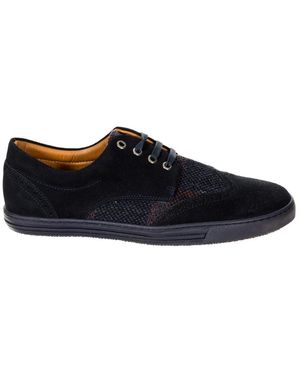 Hackett Geruite Sneakers Met Vetersluiting Hms20206 - Blauw
