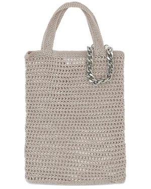 Niccolò Pasqualetti Boho Macrame Tote Tasche - Grau