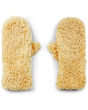 Bottega Veneta Shearling leder logo handschuhe - Mettallic