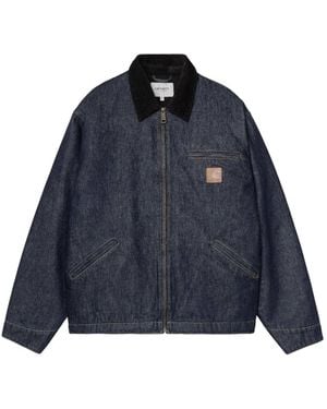 Carhartt Denimjacke Mit Samtkragen - Blau