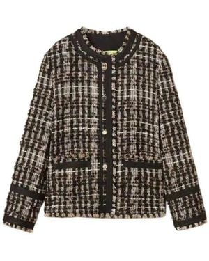 Twinset Jassen ,Leer Myfo Bouclé Jas Met Juwelenknopen - Naturel