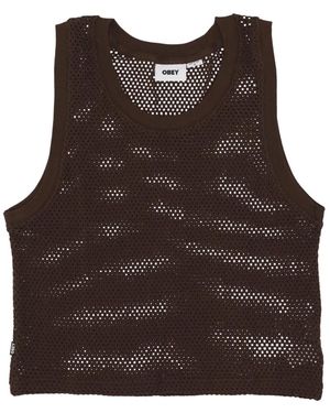 Obey Tops ,Bruin ,Katoen Mesh Tank Top