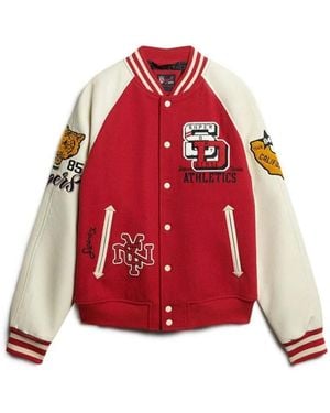 Superdry Bomber Jackets - Red