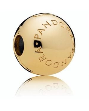 PANDORA 14K Plated Logo Clip Mit Silikon-Griff - Mettallic