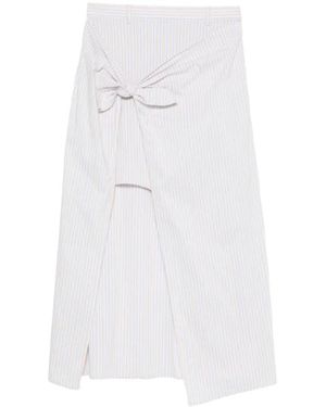 Isabelle Blanche Rokken ,Wit ,Verticale Streep Midi Rok